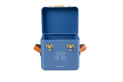 Collector Mini Seed Store in Cotswold Blue with Leather Handles | Seed Storage | GEN/MSEEDCOTS 5019360204893 | AllotMate Essentials