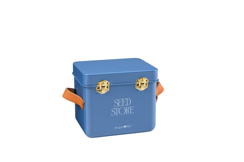 Collector Mini Seed Store in Cotswold Blue with Leather Handles | Seed Storage | GEN/MSEEDCOTS 5019360204893 | AllotMate Essentials