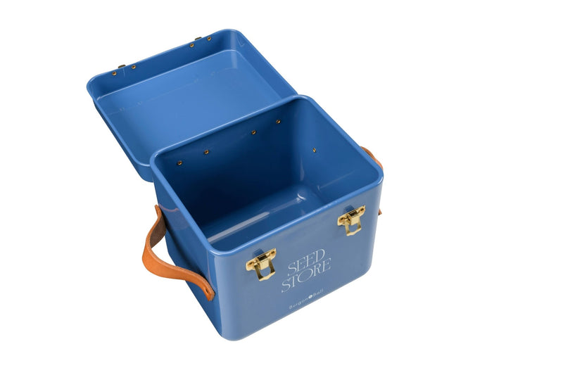 Collector Mini Seed Store in Cotswold Blue with Leather Handles | Seed Storage | GEN/MSEEDCOTS 5019360204893 | AllotMate Essentials