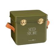 Collector Mini Seed Store in Olive by Burgon & Ball – Compact Steel Seed Tin with Leather Handles | Seed Storage Tin | 5019360204909 5019360204909 | AllotMate Essentials