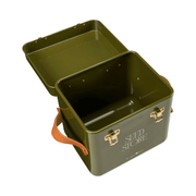 Collector Mini Seed Store in Olive by Burgon & Ball – Compact Steel Seed Tin with Leather Handles | Seed Storage Tin | 5019360204909 5019360204909 | AllotMate Essentials