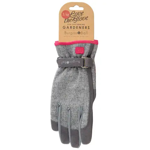 Love the Glove – Grey Tweed Gardening Gloves in (S/M) & (M/L) | Burgon & Ball