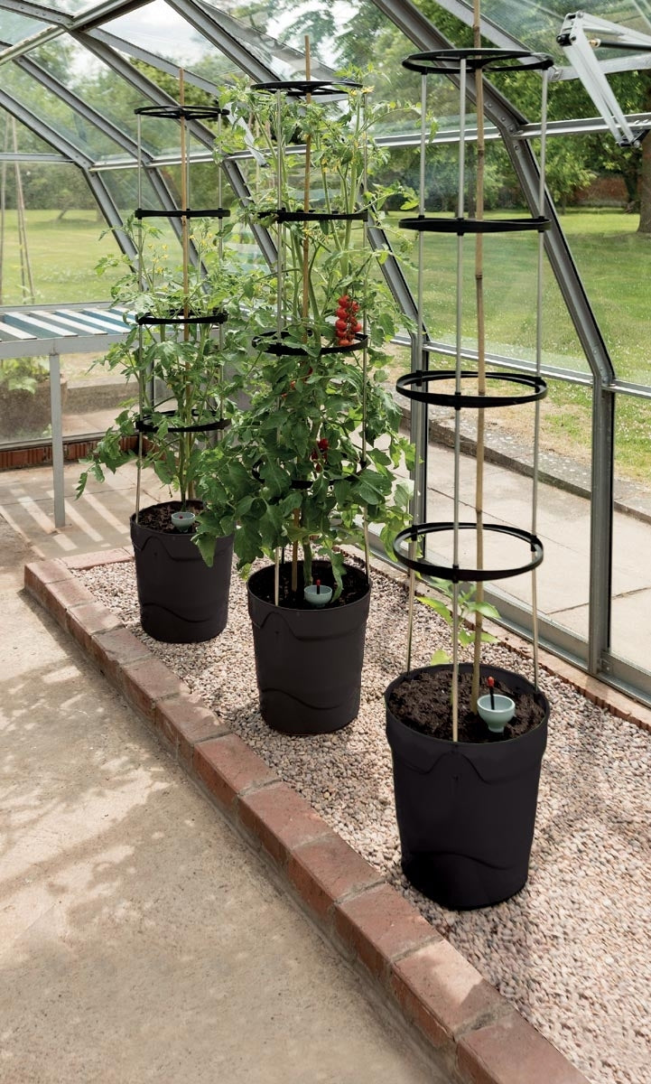 Garland Self Watering Grow Pot Tower in Anthracite Grey: 11 Litre Recycled Plastic Pot with 4 Litre Reservoir and 1.5m Aluminium Support Frame for Tomatoes, Peppers and Sweet Peas (Copy)