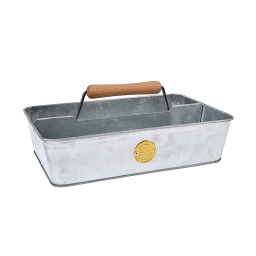 Galvanised Steel Garden Trug with Wooden Handle, Sophie Conran Design, 33.5cm Length | Garden Storage and Carrying | 5019360010364 5019360010364 | AllotMate Essentials