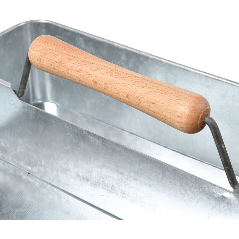 Galvanised Steel Garden Trug with Wooden Handle, Sophie Conran Design, 33.5cm Length | Garden Storage and Carrying | 5019360010364 5019360010364 | AllotMate Essentials