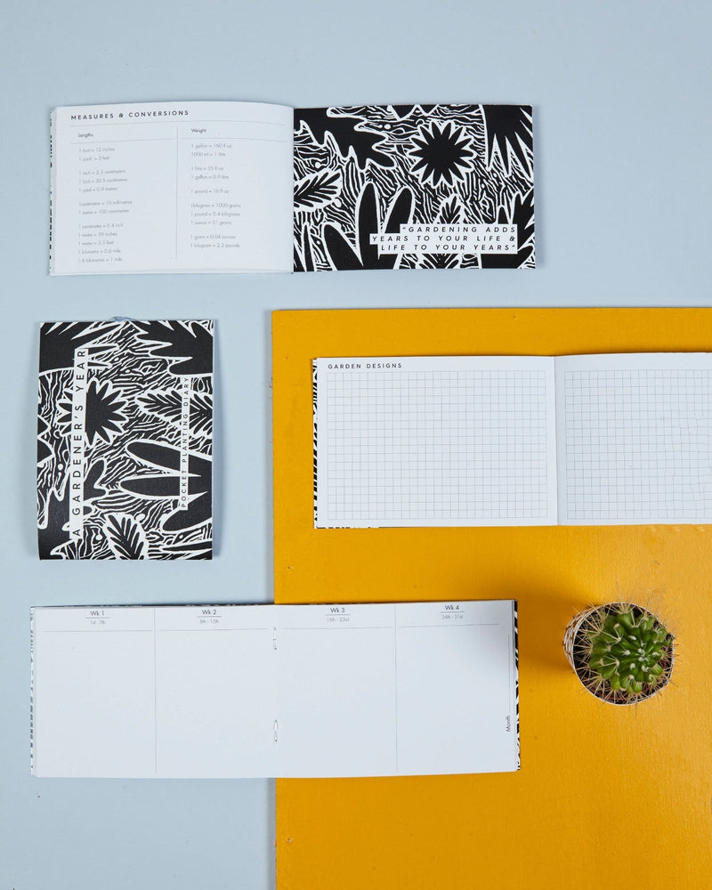 Gardener’s Diary – Black & White Illustrated Journal | Studio Wald | Diary | 5060918580402 5060918580402 | AllotMate Essentials