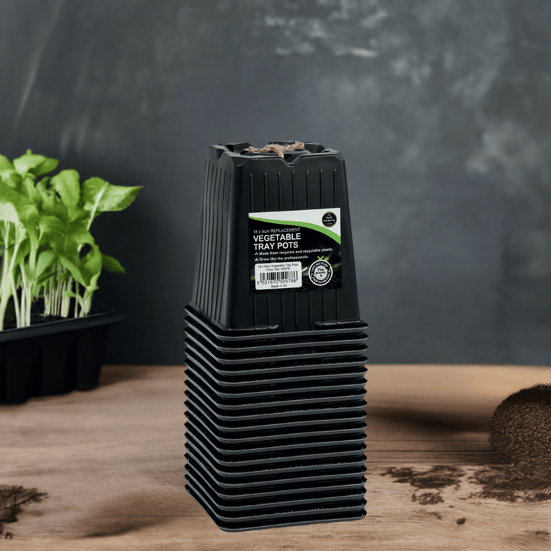 9cm Replacement Tray Pots (18 Pack) – Durable Inserts for Propagation | Garland | Pots | W0078 5031670500786 | AllotMate Essentials