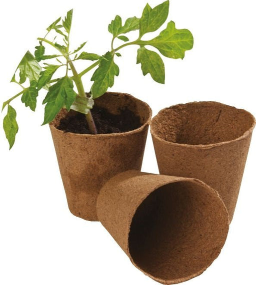 8cm Round Fibre Pots – 48 - Pack Biodegradable Starter Pots | Garland | Pots | W0304 5031670503046 | AllotMate Essentials