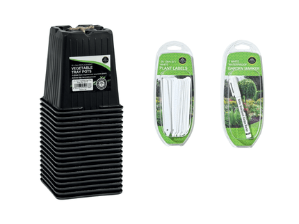 Garland Garland Propagation Bundle – Tray Pots, Labels & Waterproof Marker (Save 15%) - Propagation Bundle - AllotMate Essentials - POTONBUNDLE - WHITEPLASTIC - WHITEPEN - 