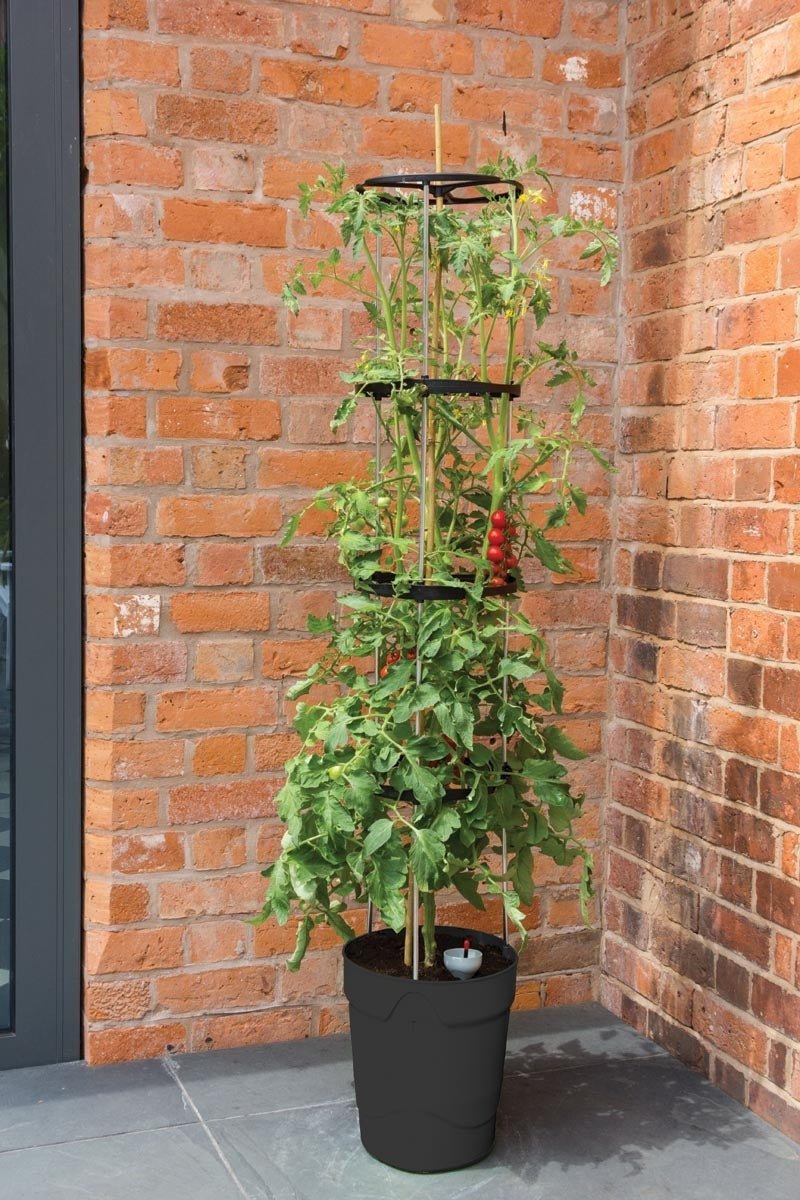 self watering vertical garden planter Self-Watering Grow Pot Tower – Vertical Garden System in Green, Red and Anthracite Grey | Garland | Garland