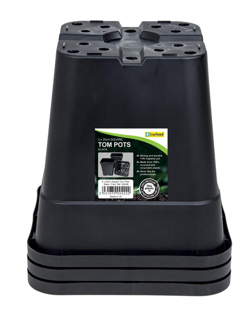 Square Tom Pots – Durable Plastic Pots for Tomatoes & Veg | Garland | Pots | G254B 5031670004222 | AllotMate Essentials