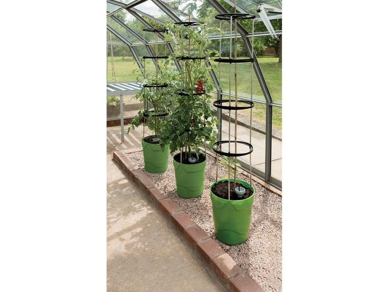 Garland Self Watering Grow Pot Tower in Green: 11 Litre Recycled Plastic Pot with 4 Litre Reservoir and 1.5m Aluminium Support Frame for Tomatoes, Peppers and Sweet Peas | Self Watering Planter | 5031670003690 5031670003690 | AllotMate Essentials