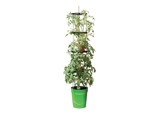 Garland Self Watering Grow Pot Tower in Green: 11 Litre Recycled Plastic Pot with 4 Litre Reservoir and 1.5m Aluminium Support Frame for Tomatoes, Peppers and Sweet Peas | Self Watering Planter | 5031670003690 5031670003690 | AllotMate Essentials