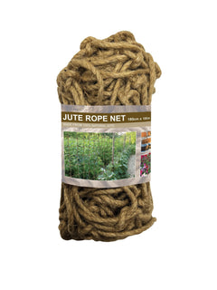 Jute Rope Net 180cm x 180cm, Natural Plant Support Netting for Climbing Plants