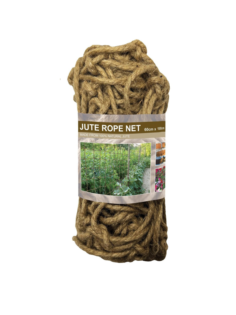 Jute Rope Net 60cm x 180cm, Natural Plant Support Netting for Climbing Plants | Plant Support Netting | 5031670505408 5031670505408 | AllotMate Essentials