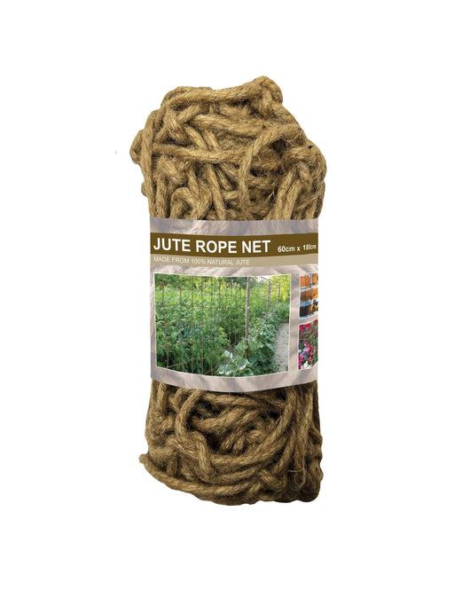Jute Rope Net 60cm x 180cm, Natural Plant Support Netting for Climbing Plants | Plant Support Netting | 5031670505408 5031670505408 | AllotMate Essentials