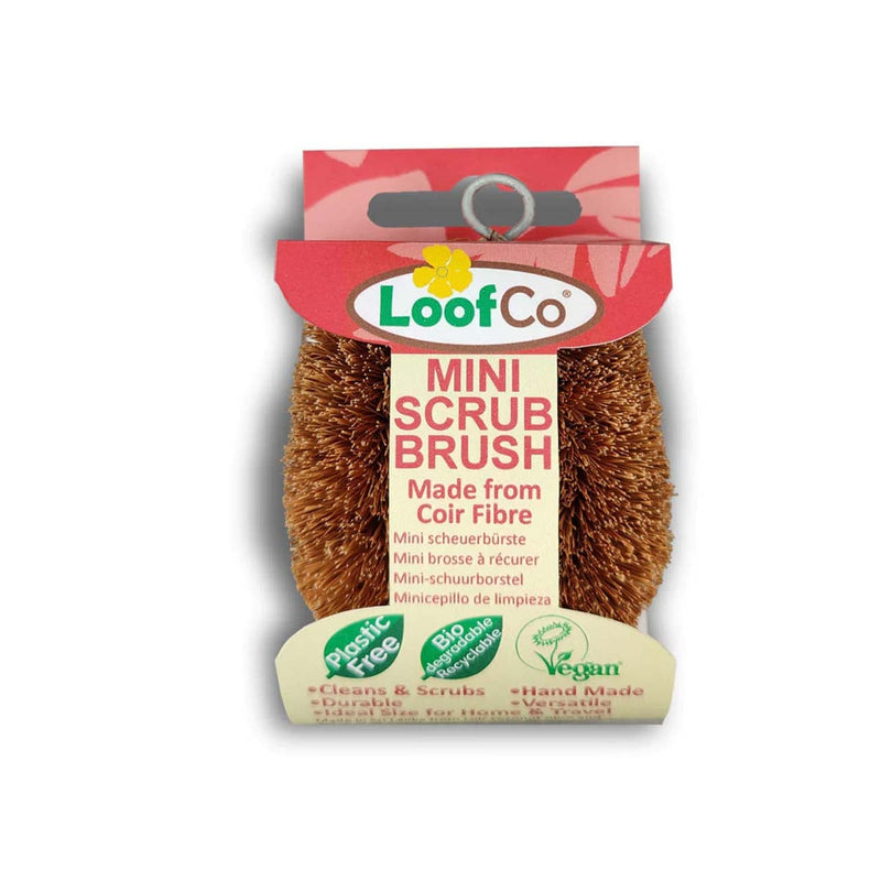 LoofCo Coconut Mini Scrub Brush: Plastic-Free, Vegan Coconut Coir Scrubber for Root Veg, Pots, Seed Trays and Washing Up | Scrub Brush | 5060175850737 5060175850737 | AllotMate Essentials