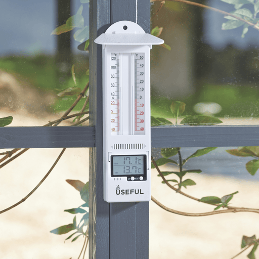 Max Min Thermometer with Analogue and Digital Display, Indoor and Greenhouse Temperature Monitor | Thermometer | 5050642070539 5050642070539 | AllotMate Essentials