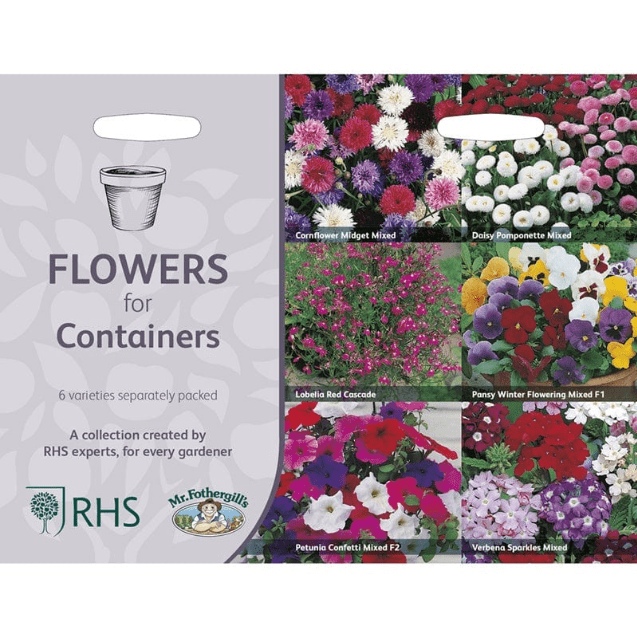 RHS Flowers for Containers – Patio & Balcony - Friendly Bloom Mix | Mr Fothergill’s | Flower Seeds | 29035 5011775290355 | AllotMate Essentials