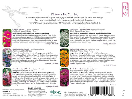 Mr Fothergill’s RHS Flowers for Cutting Seed Collection - Flower Seeds - AllotMate Essentials - 5011775290362
