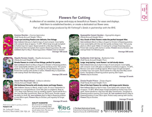 RHS Flowers for Cutting – Grow Your Own Cut Flower Garden | Mr Fothergill’s | Flower Seeds | 29036 5011775290362 | AllotMate Essentials