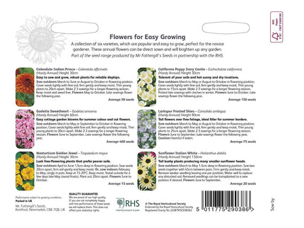 Mr Fothergill’s RHS Flowers for Easy Growing Seed Collection - Flower Seeds - AllotMate Essentials - 30099 - 5011775290386