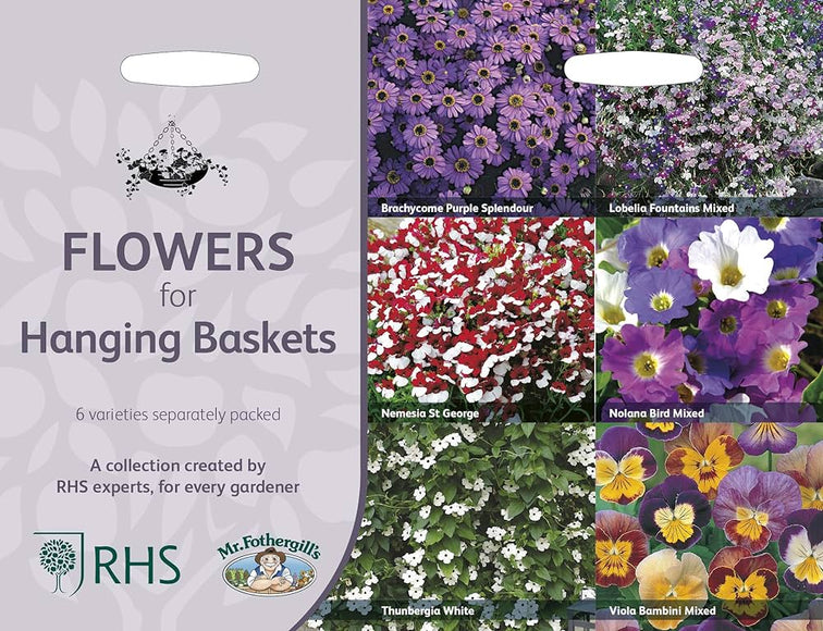 Mr Fothergill’s RHS Flowers for Hanging Baskets Collection - Flower Seeds - AllotMate Essentials - 30513 - 5011775290409