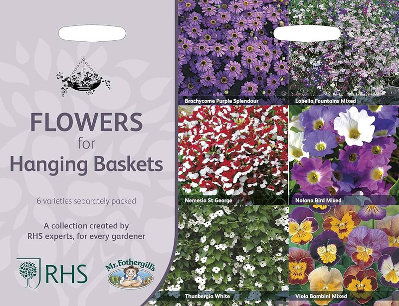 RHS Flowers for Hanging Baskets – Cascading Bloom Seed Mix | Mr Fothergill’s | Flower Seeds | 30513 5011775290409 | AllotMate Essentials