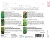 RHS Herbs for Containers – Grow Your Own Herb Seed Kit | Mr Fothergill’s | Herbs | 29855 5011775290430 | AllotMate Essentials