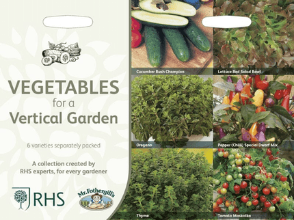 RHS Vertical Garden Veg – Space - Saving Seed Collection | Mr Fothergill’s | Vegetable Seeds | 30355 5011775290508 | AllotMate Essentials