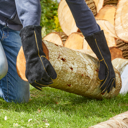 Premium Suede Gauntlet Gloves Size Large, Heavy Duty Gardening Gloves for Tough Tasks | Gardening Gloves | 4510015 5050642049078 | AllotMate Essentials