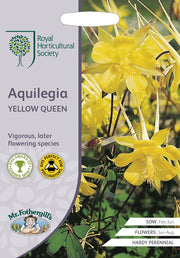 RHS Aquilegia Yellow Queen Seeds 150 Seeds, Hardy Perennial Yellow Columbine for Borders and Cottage Gardens | Flower Seeds | 5011775273990 5011775273990 | AllotMate Essentials