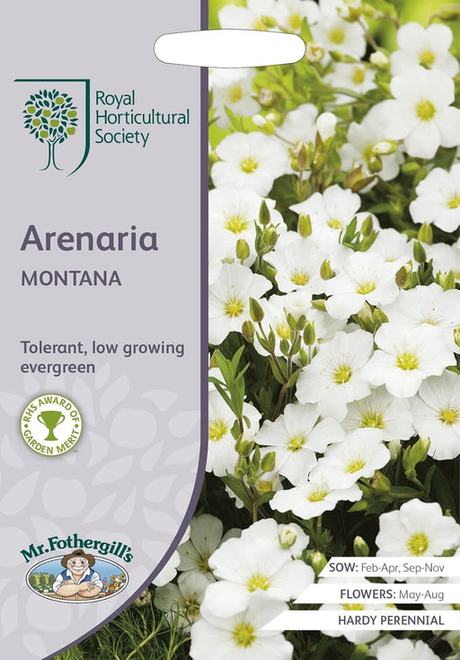 RHS Arenaria montana Seeds 100 Seeds, Hardy Perennial White Carpet Flower for Borders, Rockeries and Edging | Flower Seeds | 5011775274003 5011775274003 | AllotMate Essentials
