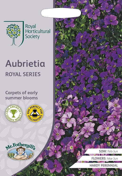 RHS AUBRIETA Royal SeriesRHS Aubrietia Royal Series Seeds 400 Seeds, Hardy Perennial Ground Cover, Pollinator Friendly Spring Flowers | Flower Seeds | 5011775274027 5011775274027 | AllotMate Essentials