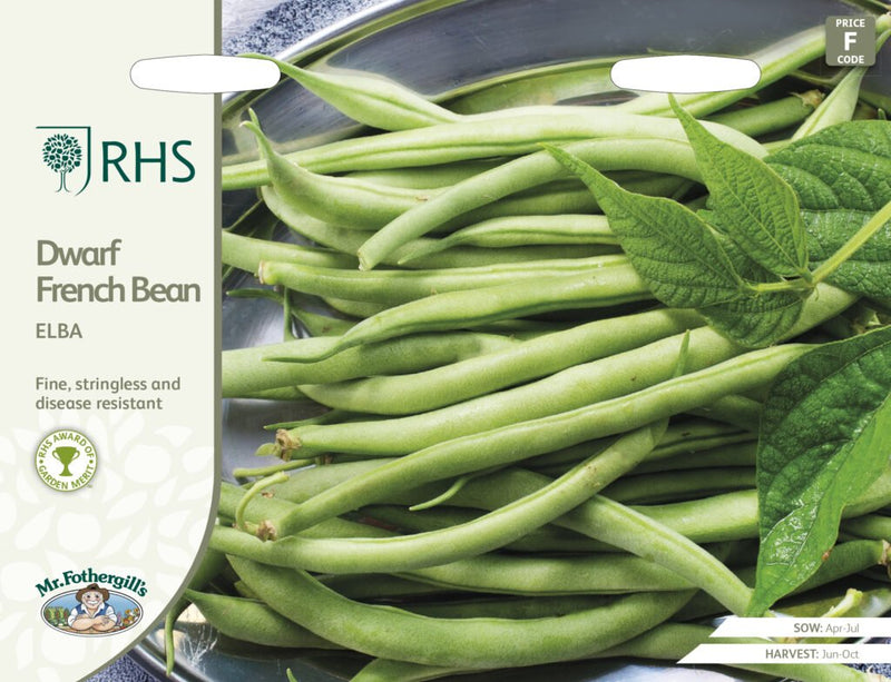 RHS Dwarf French Bean Elba Seeds | Vegetable Seeds | 32592 5011775325927 | AllotMate Essentials