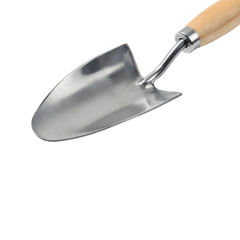 RHS Endorsed Stainless Steel Mid Handled Trowel by Burgon & Ball | Mid handled garden trowel | GTH/SHTMHRHS 5019360008583 | AllotMate Essentials