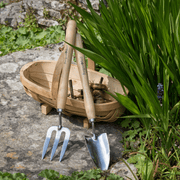 RHS Endorsed Stainless Steel Mid Handled Trowel by Burgon & Ball | Mid handled garden trowel | GTH/SHTMHRHS 5019360008583 | AllotMate Essentials