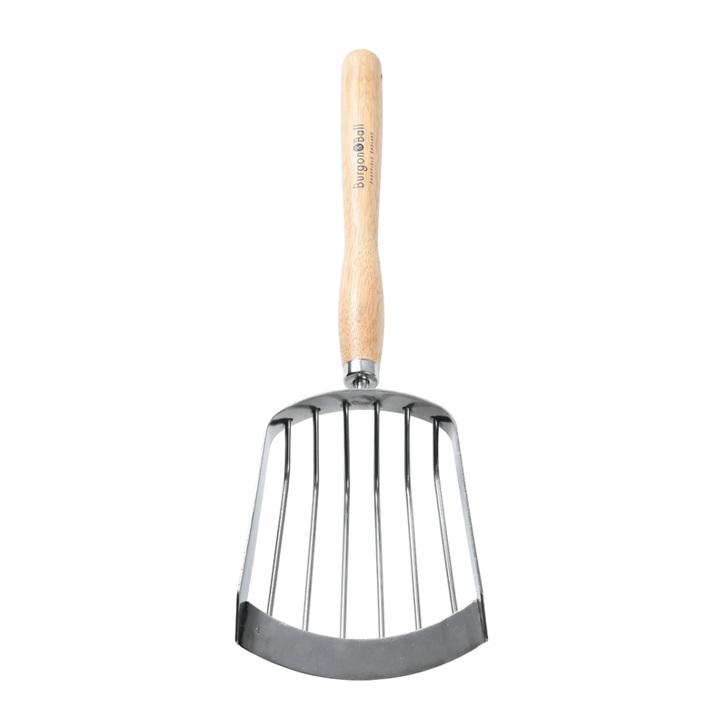 RHS Endorsed Stainless Steel Potato Harvesting Scoop by Burgon & Ball | Potato harvesting tool | GTH/POTSCOOPRHS 5019360008576 | AllotMate Essentials