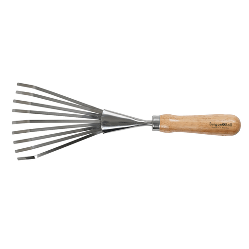 RHS Endorsed Stainless Steel Shrub Rake by Burgon & Ball | Hand rake | GTH/SSRRHS 5019360008538 | AllotMate Essentials