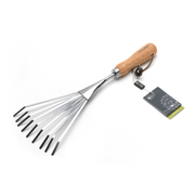 RHS Endorsed Stainless Steel Shrub Rake by Burgon & Ball | Hand rake | GTH/SSRRHS 5019360008538 | AllotMate Essentials