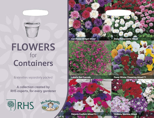 RHS Flowers for Containers Seed Collection 6 Colourful Container Varieties | Flower Seeds | 5011775290355 5011775290355 | AllotMate Essentials