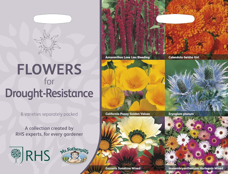 RHS Flowers for Drought Resistance Seed Collection 6 Heat Tolerant Varieties | Flower Seeds | 5011775290379 5011775290379 | AllotMate Essentials