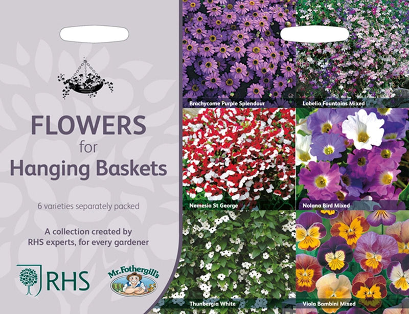 RHS Flowers for Hanging Baskets Seed Collection 6 Trailing Varieties | Flower Seeds | 5011775290409 5011775290409 | AllotMate Essentials