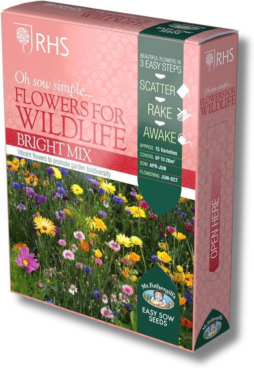 RHS Flowers For Wildlife Bright Mix Easy Sow Seeds 20g Box | Flower Seeds | 5011775335780 5011775335780 | AllotMate Essentials