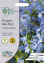 RHS Forget Me Not Ultramarine Seeds 300 Seeds, Hardy Biennial Blue Cottage Flower | Flower Seeds | 5011775274171 5011775274171 | AllotMate Essentials