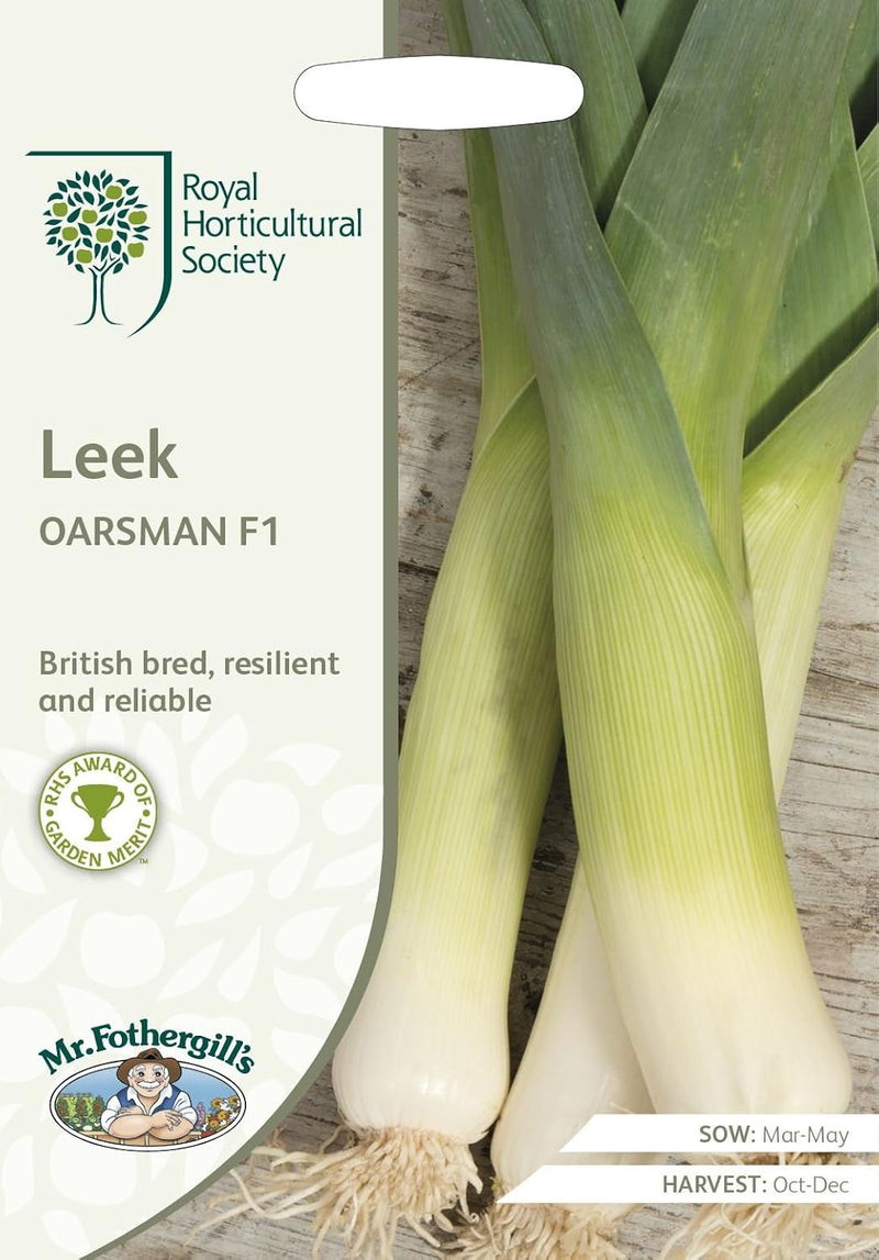 RHS LEEK Oarsman F1 | Vegetable Seeds | 12444 5011775273549 | AllotMate Essentials