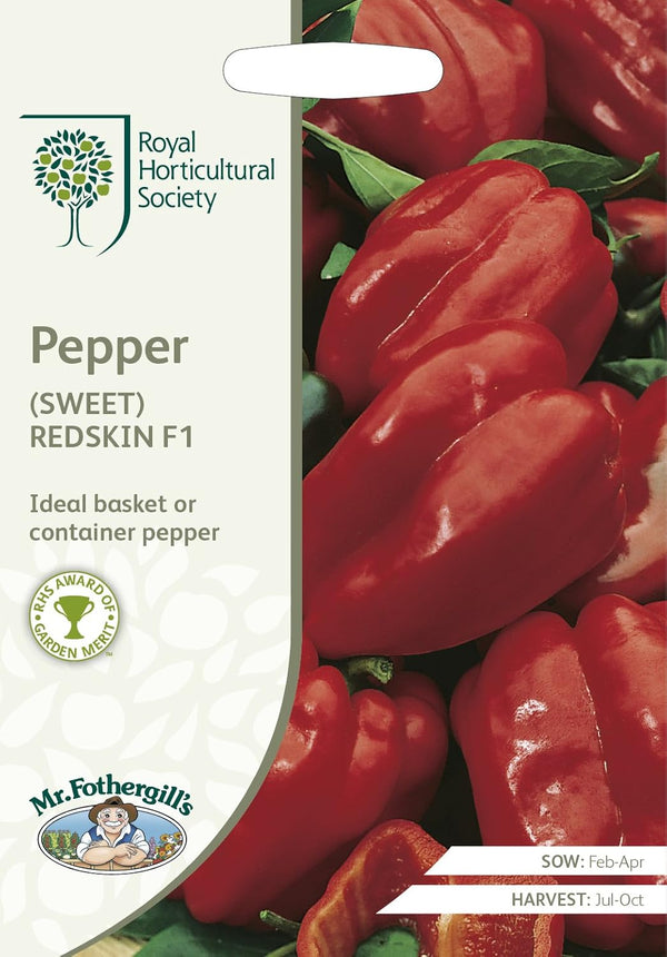 RHS PEPPER (Sweet) Redskin F1 | Vegetable Seeds | 10731 5011775273679 | AllotMate Essentials