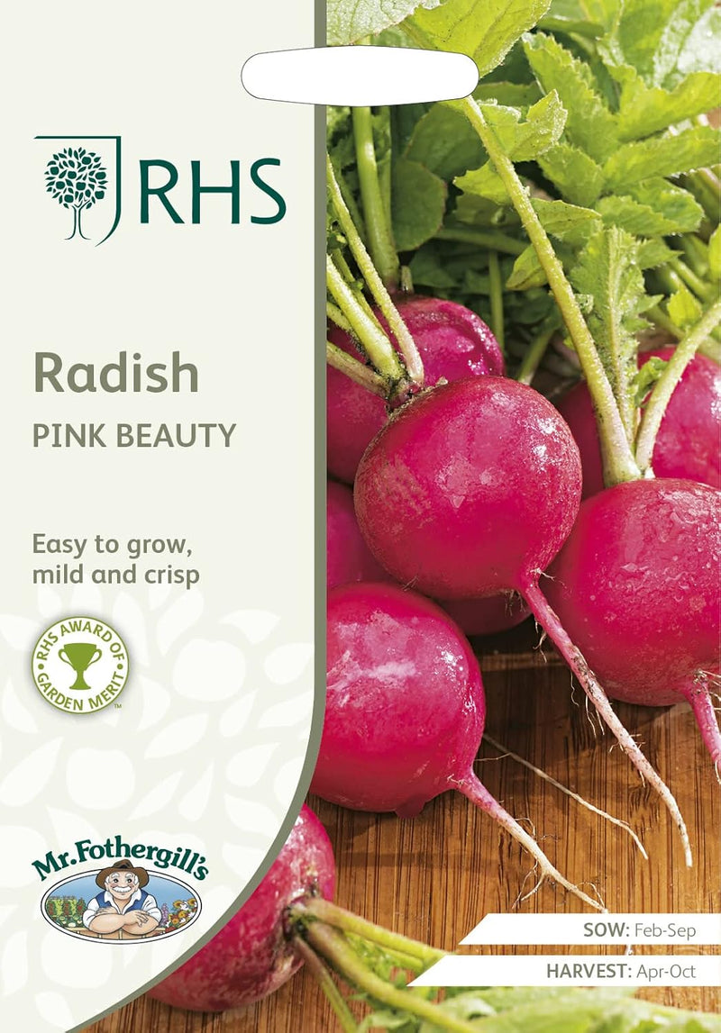 RHS Radish Pink Beauty Seeds, Crisp Mild Radishes, 500 Seeds | Vegetable Seeds | 12290 5011775273709 | AllotMate Essentials