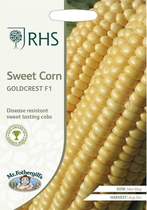 RHS Sweet Corn Goldcrest F1, 35 Seeds | Vegetable Seeds | 30028 5.01178E+12 | AllotMate Essentials