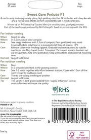 RHS Sweet Corn Prelude F1, 35 Seeds | Vegetable Seeds | 30166 5011775290744 | AllotMate Essentials
